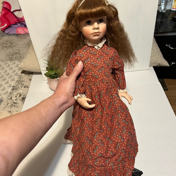 Vintage Classic Red Floral Dress Doll - Picture 2 of 7
